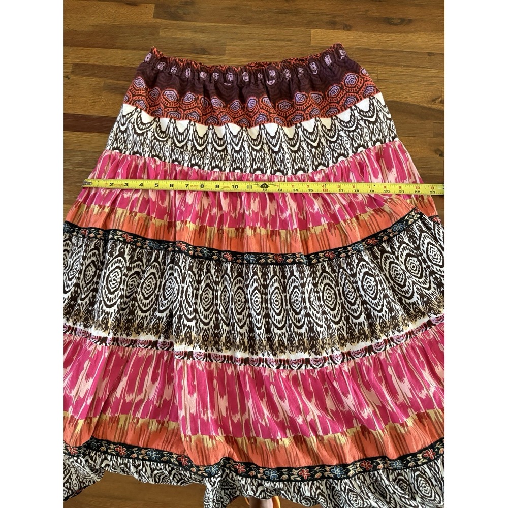 Notations Peasant Maxi Skirt Women's SMALL‎ / MEDIUM Crinkle Pull On Elastic - Picture 8 of 16